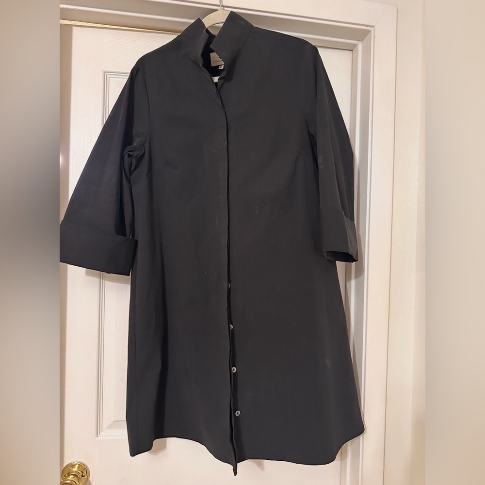 Tuckernuck Charlie Black Button-Up Shirt Dress